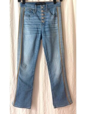 Veronica Beard Carolyn Baby Boot Cut Tuxedo Denim Size 25” #designer #cropped